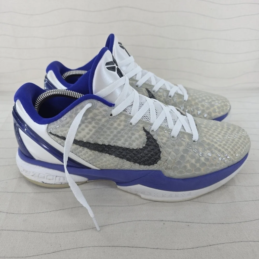 Nike Mens Kobe VI KB6 Concord Purple White Metallic Sneakers 429659-100 Size 10